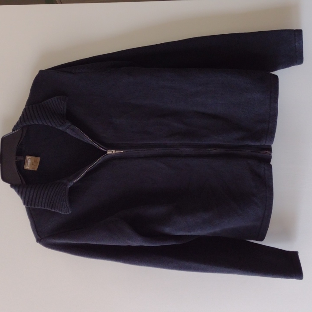 haggar zipper cardigan w/collar black M